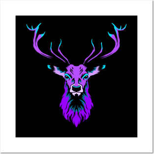 Neon Stag Posters and Art